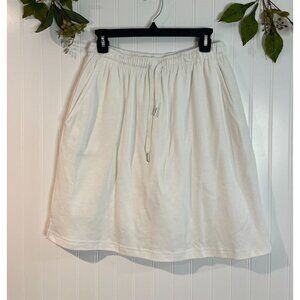 Woman Within White Midi Golf Skort Lined Skirt With Side Pockets Size M